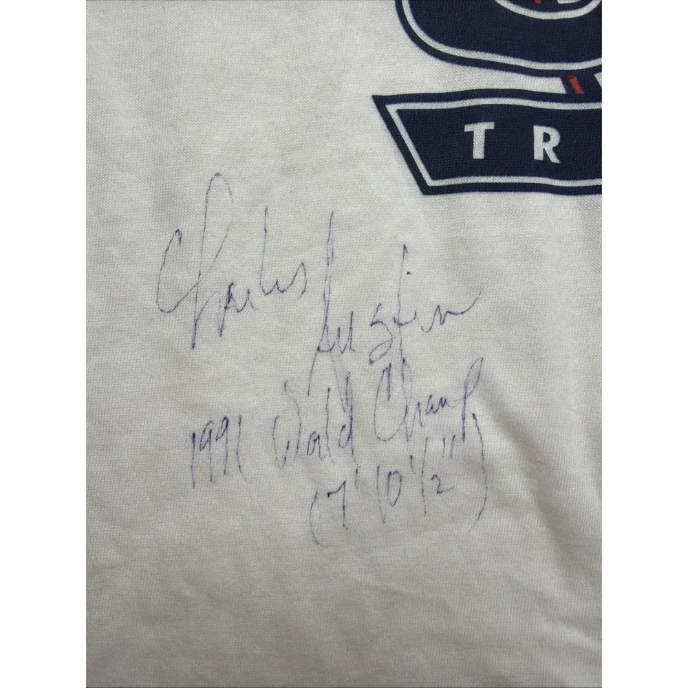 Vintage Nike 90s Track And Field T Shirt Signed Charles‎ Austin Mark Everett
